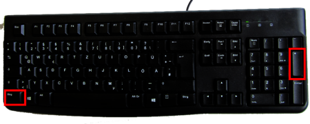PC-Tastatur mit Einzeichnung der Tastenkombination zur Vergrößerung der Ansicht